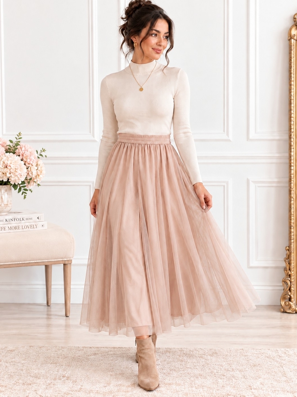 Saltwater Luxe Blush Pink Tulle Maxi Skirt XL Romantic Balletcore